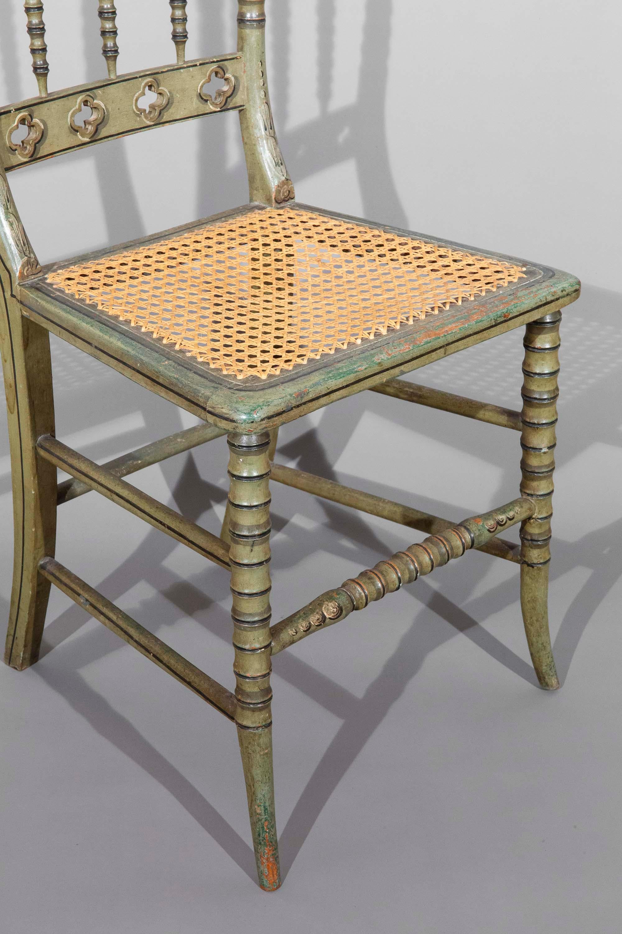 Beech Rare early 19th Century Green Painted Chair