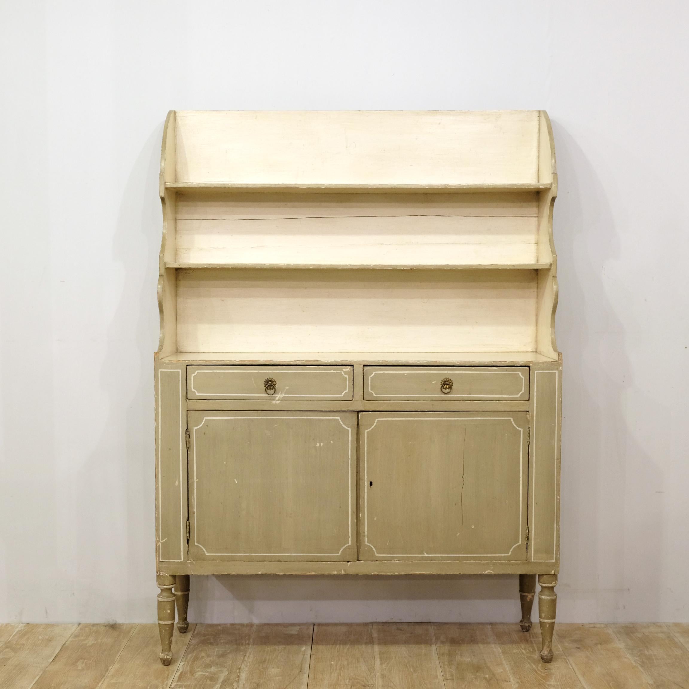 Regency Grey Painted Pine Dresser, Book Cabinet, Bijou, Early 19th Century 5