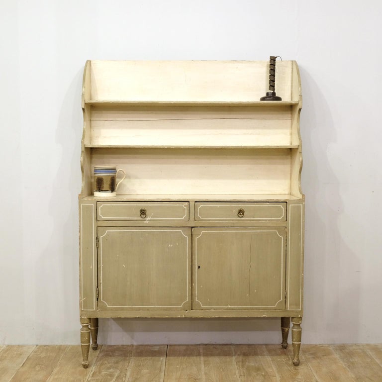 Regency Grey Painted Pine Dresser Book Cabinet Bijou Early 19th