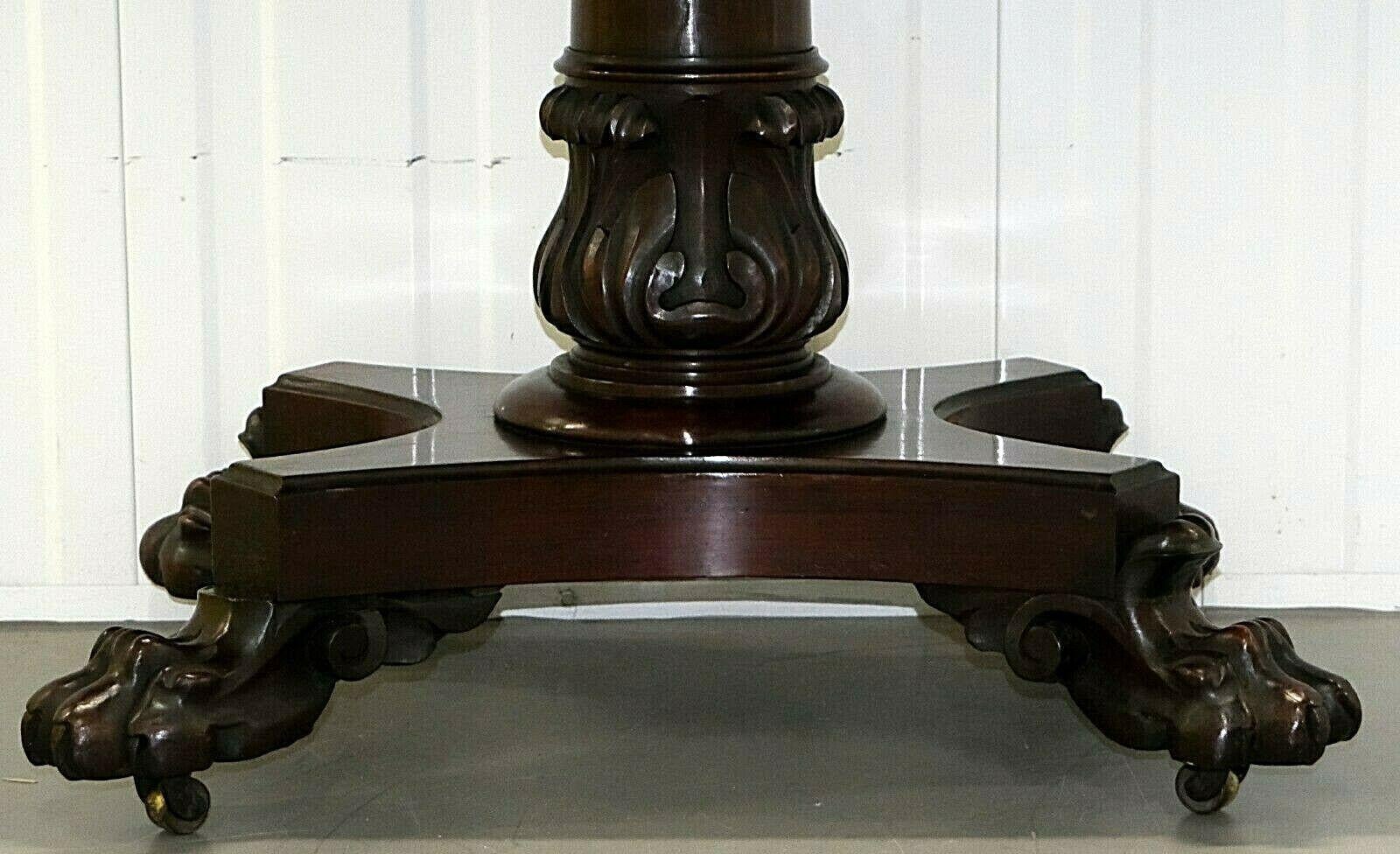Regency Hardwood Turn over Top Card Table on Stunning Paw Feet & Casters For Sale 2