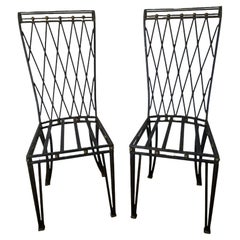 Regency Wrought Iron Accent Side Chairs Harlequin 