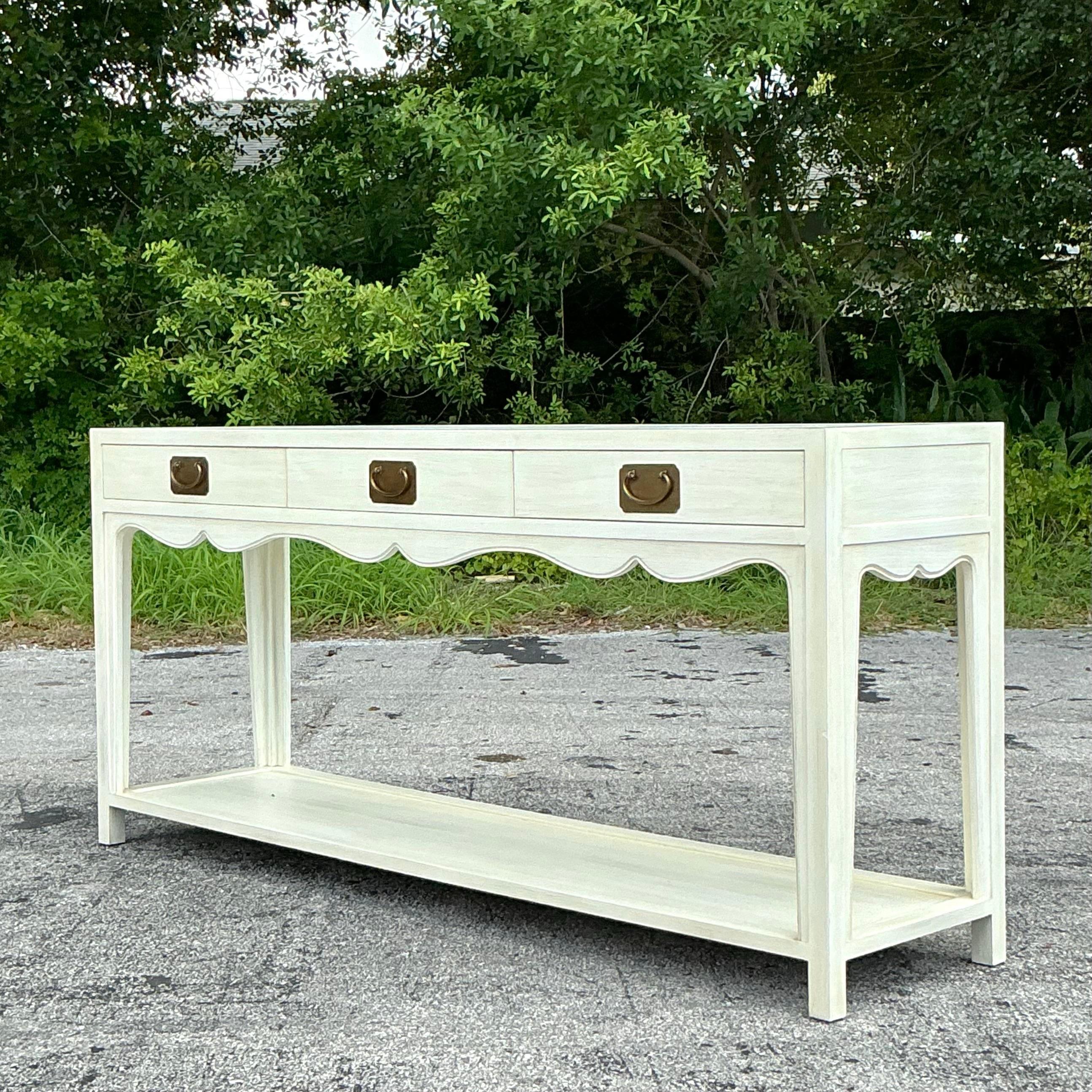 Contemporary Regency Hickory Chair “Peony” Console Table