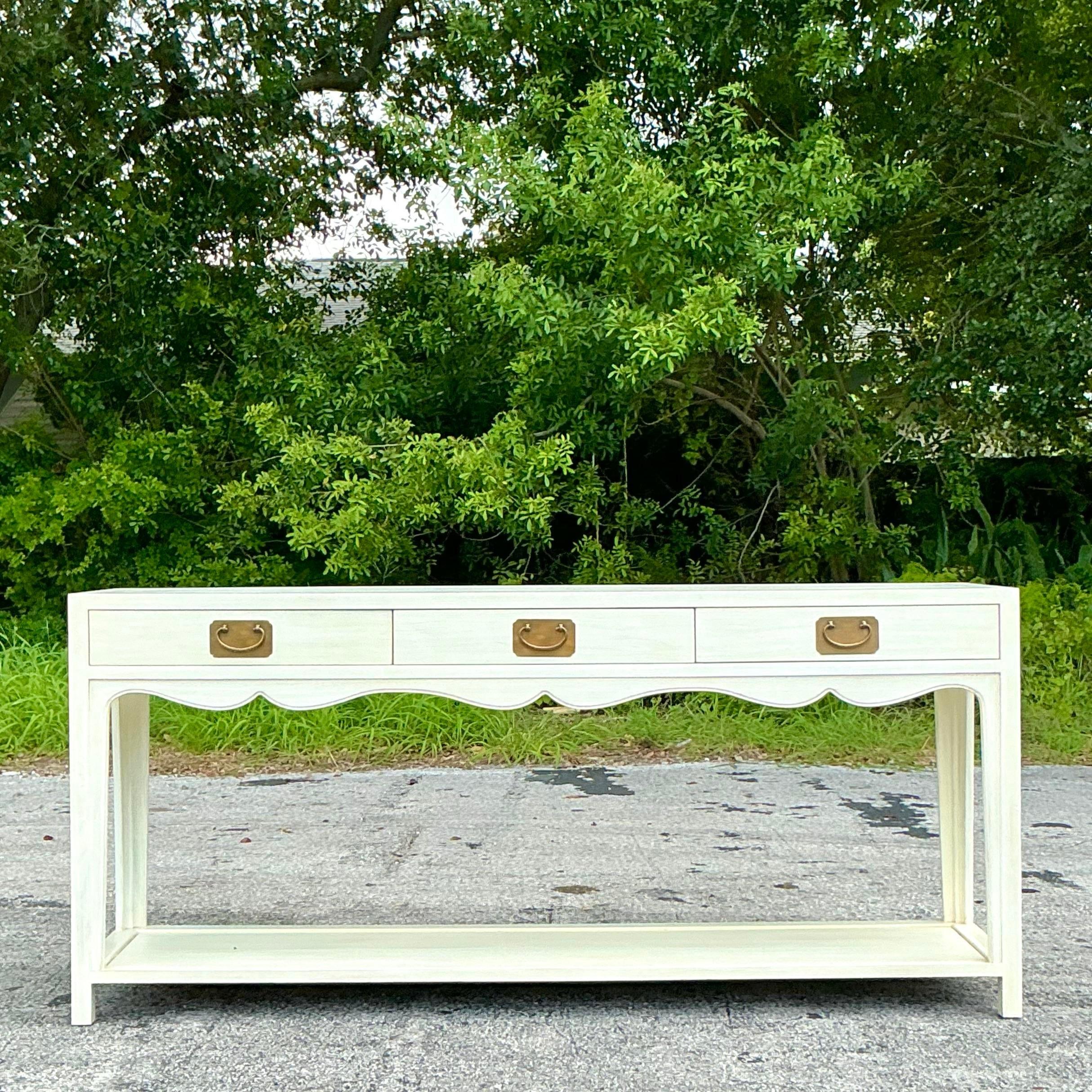 Regency Hickory Chair “Peony” Console Table 1