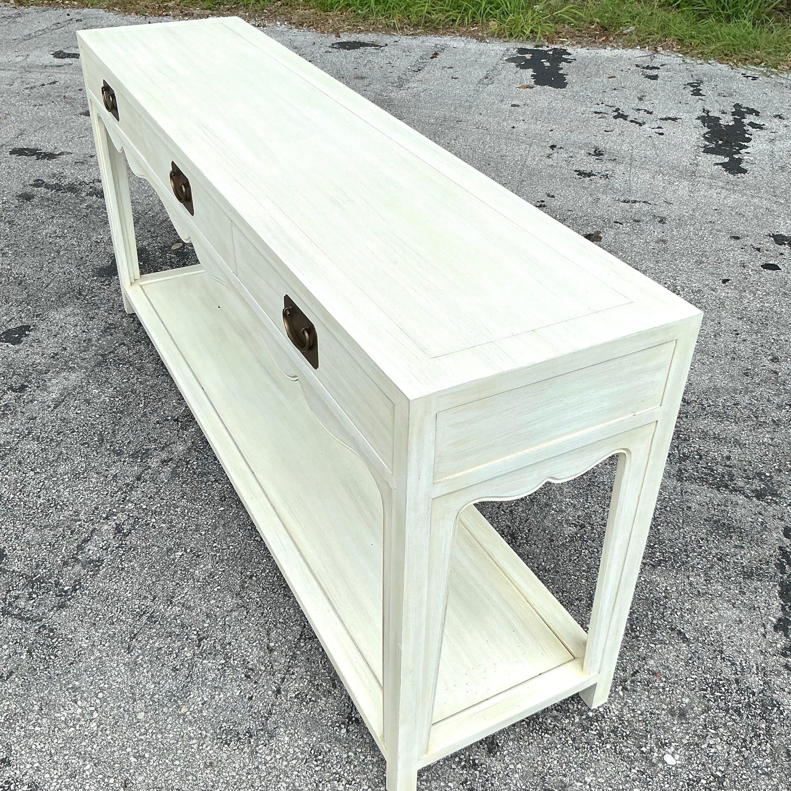 Regency Hickory Chair “Peony” Console Table 2