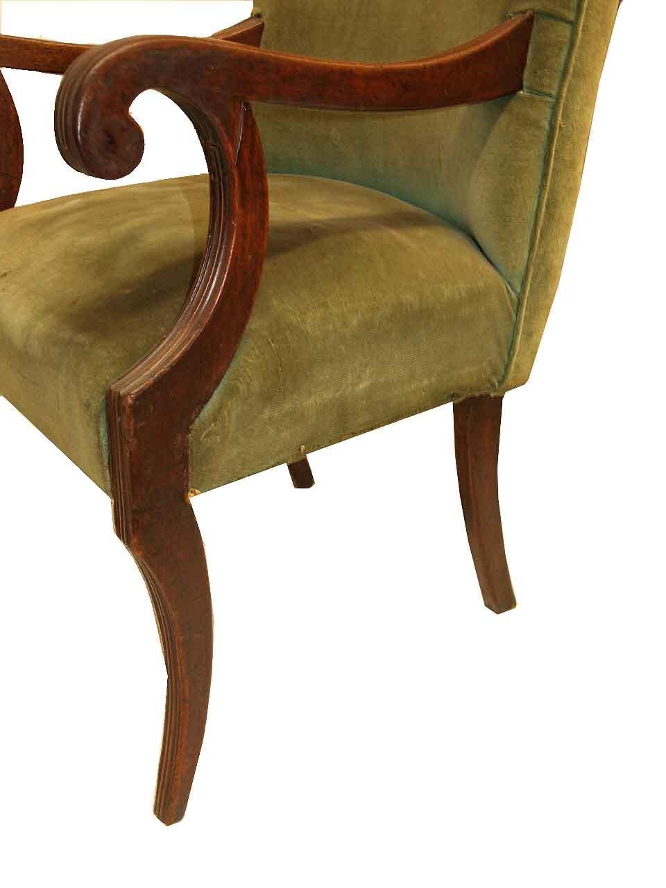 English Regency High Back Armchair For Sale