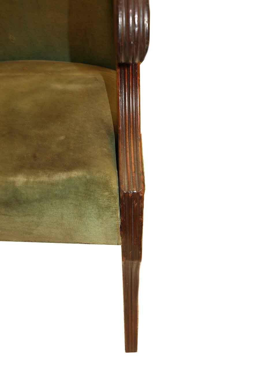 Fabric Regency High Back Armchair For Sale
