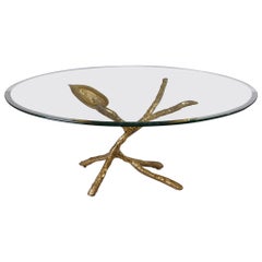 regency hollywood gold plated leaf table - 1980s