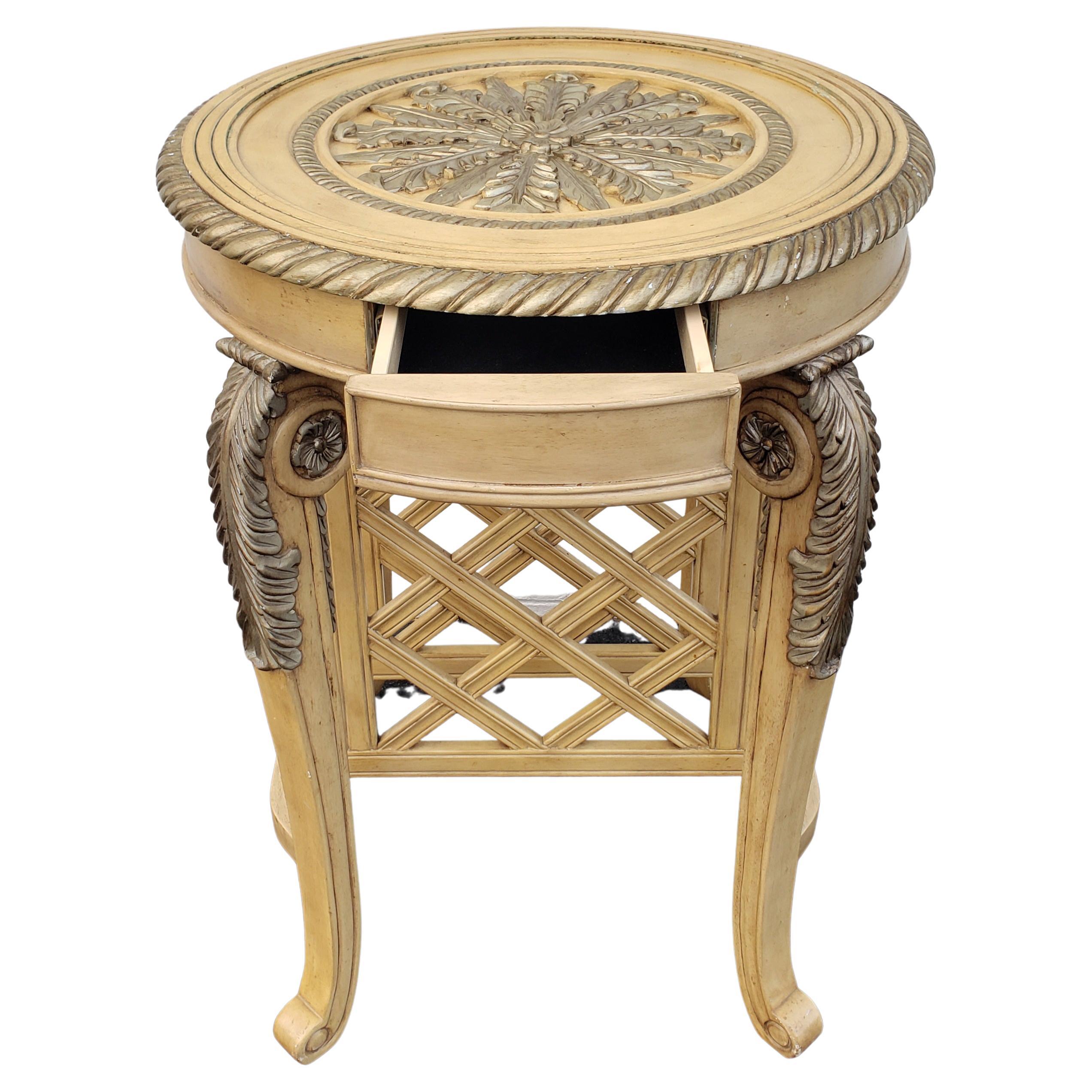 American Regency House Bistro Table and Barstools Set For Sale