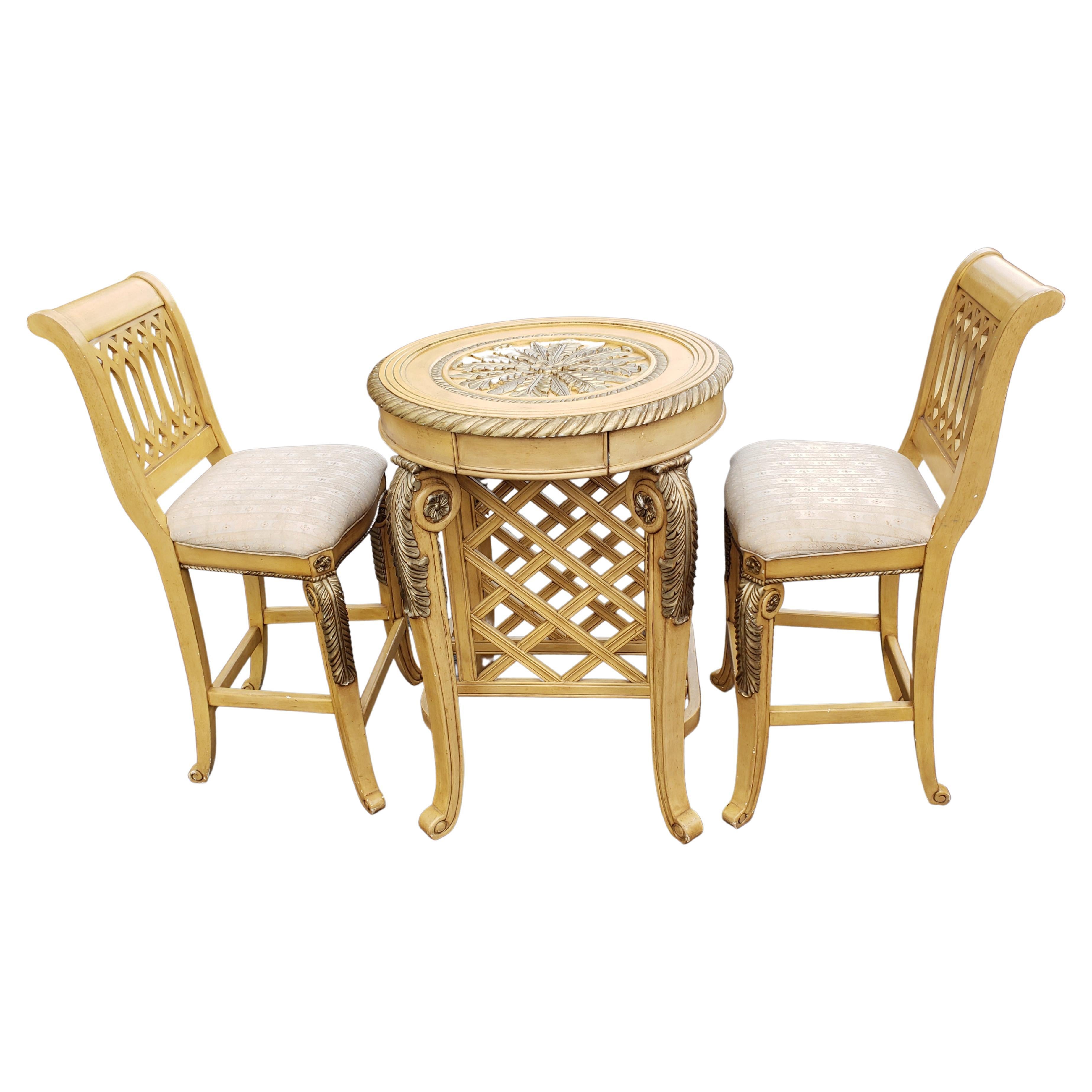 Regency House Bistro Table and Barstools Set For Sale