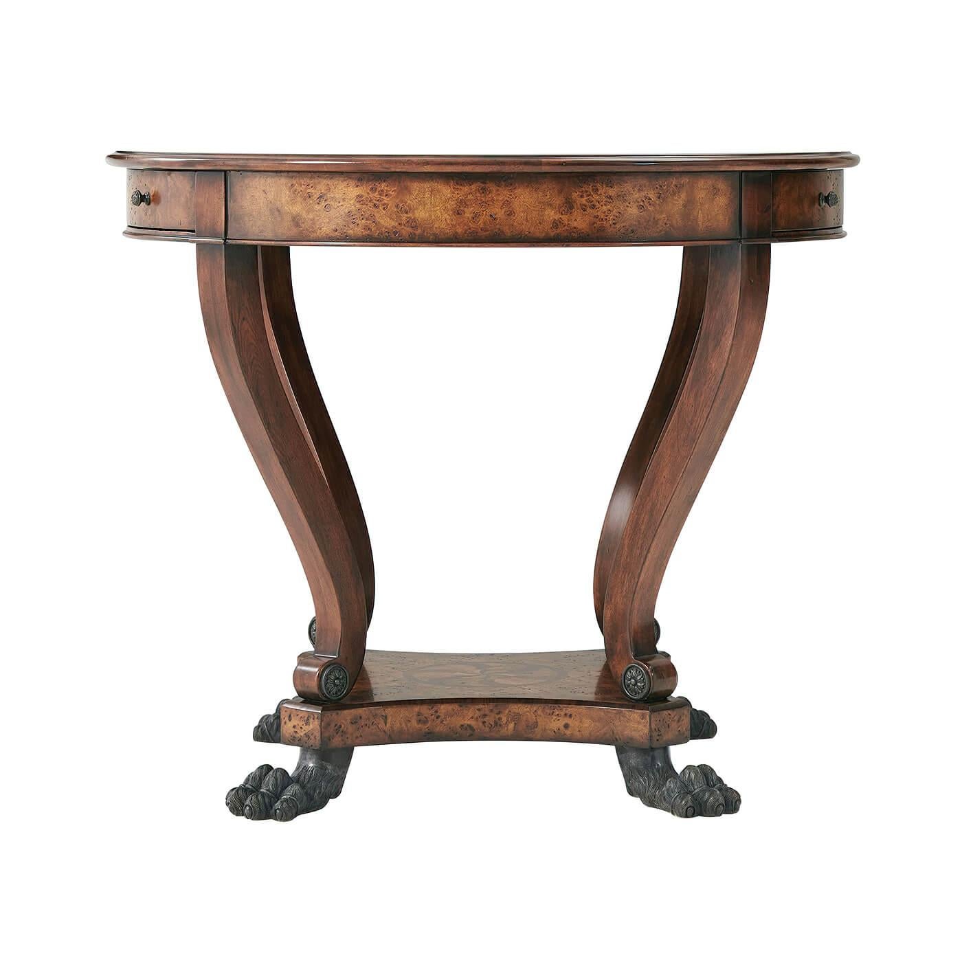 Regency Inlaid Center Table In New Condition For Sale In Westwood, NJ