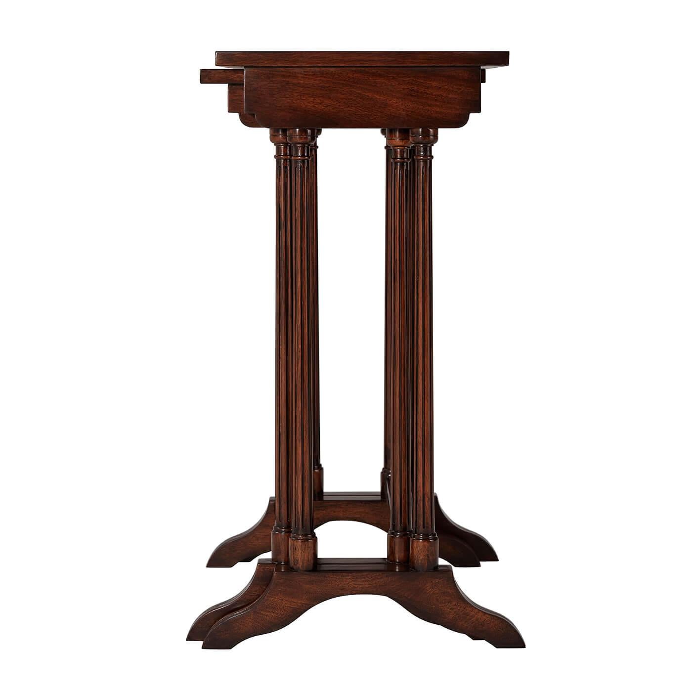 Regency Inlaid Nest of Tables In New Condition For Sale In Westwood, NJ