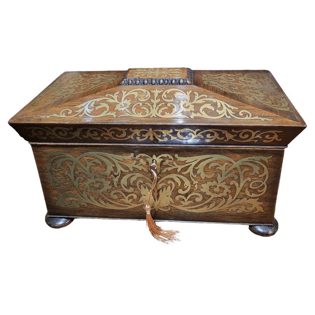 Caja de té con incrustaciones Regency