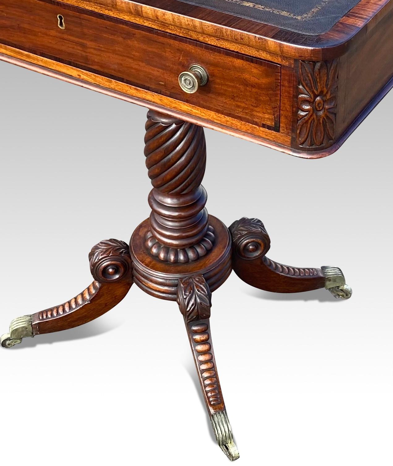 Regency Irish Mahogany Writing Table in the Manner of Williams & Gibton, Dublin In Good Condition For Sale In Belfast, IE