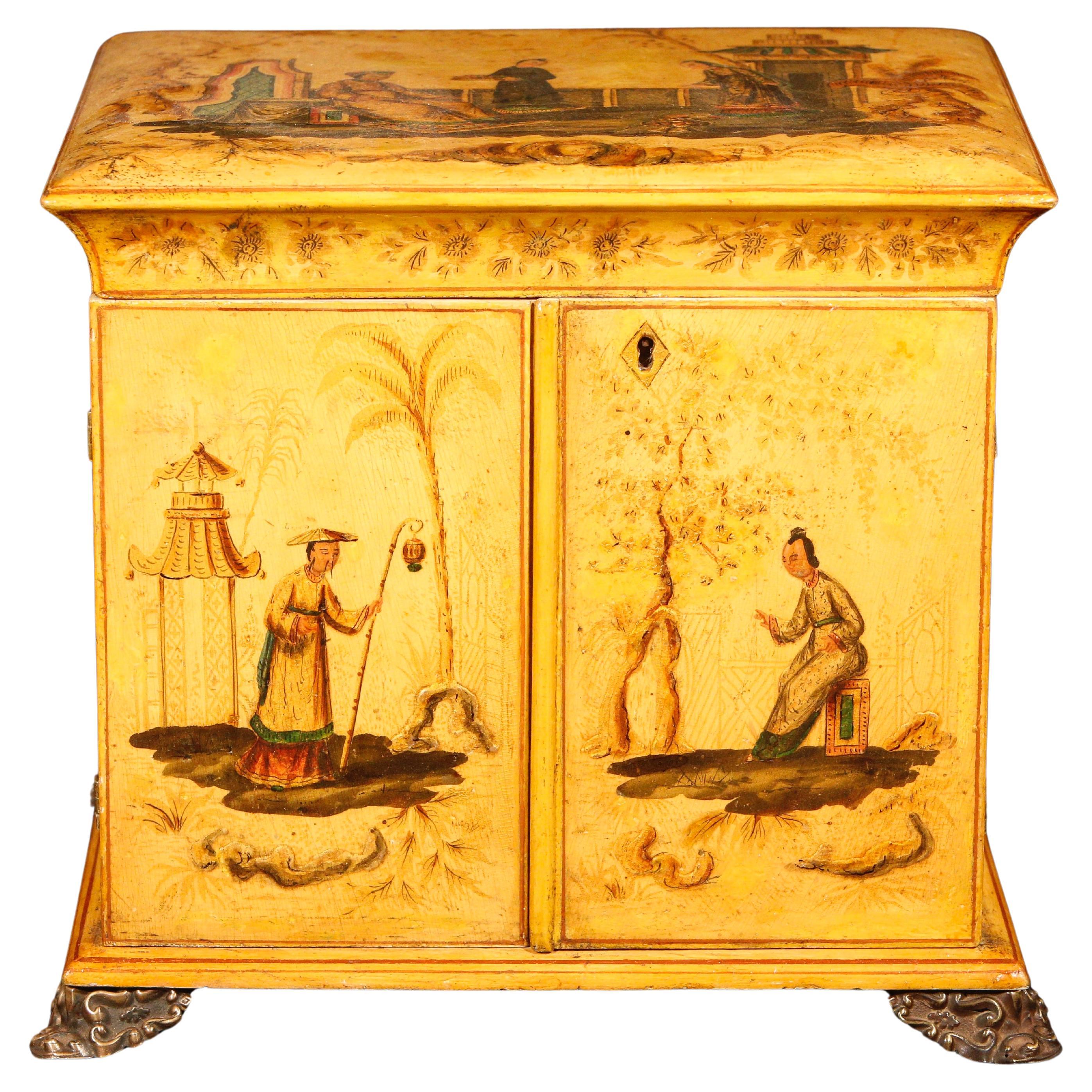 Gabinete de coleccionista de joyas con chinoiserie japonesa de la Regencia