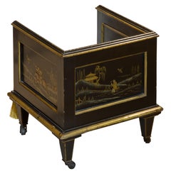 Regency Japanned Gilt and Black Lacquer Dog Bed