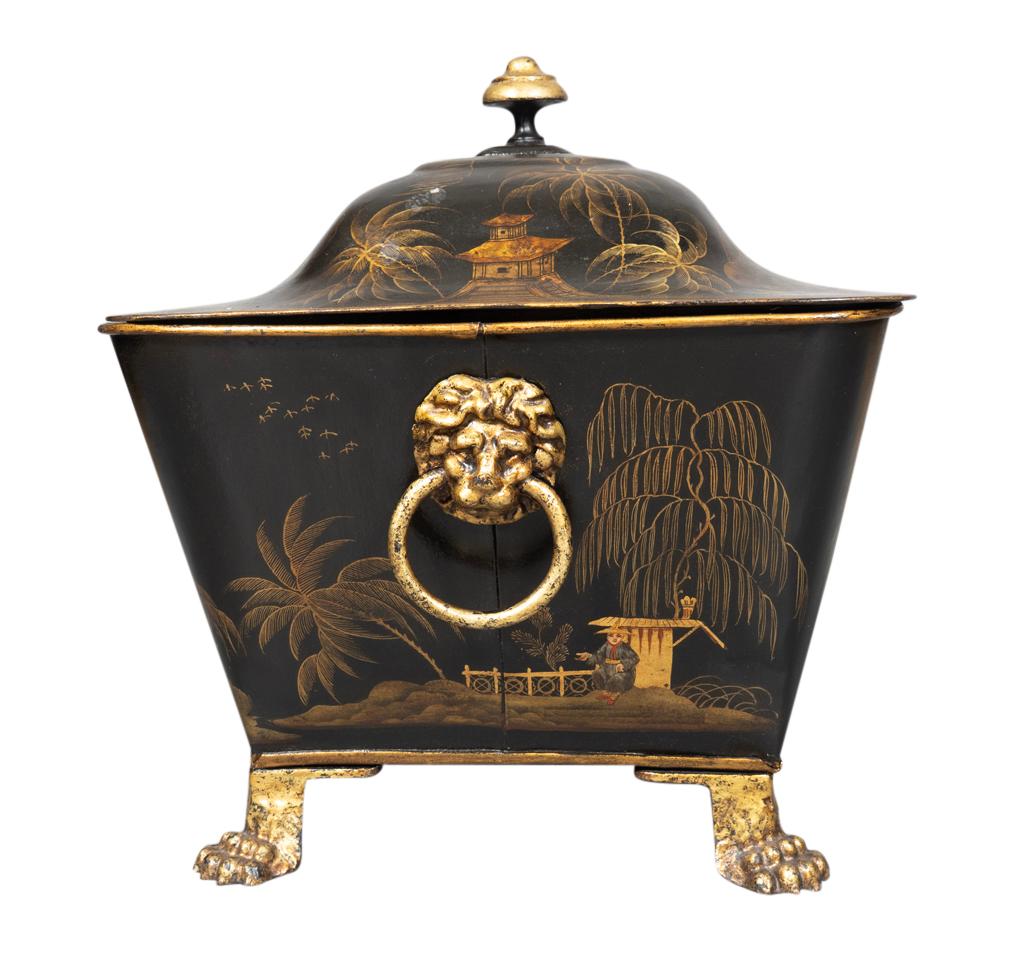 Regency Japanned Tole Coal Bin 1