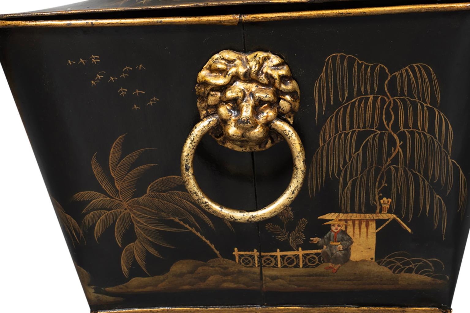Regency Japanned Tole Coal Bin 2