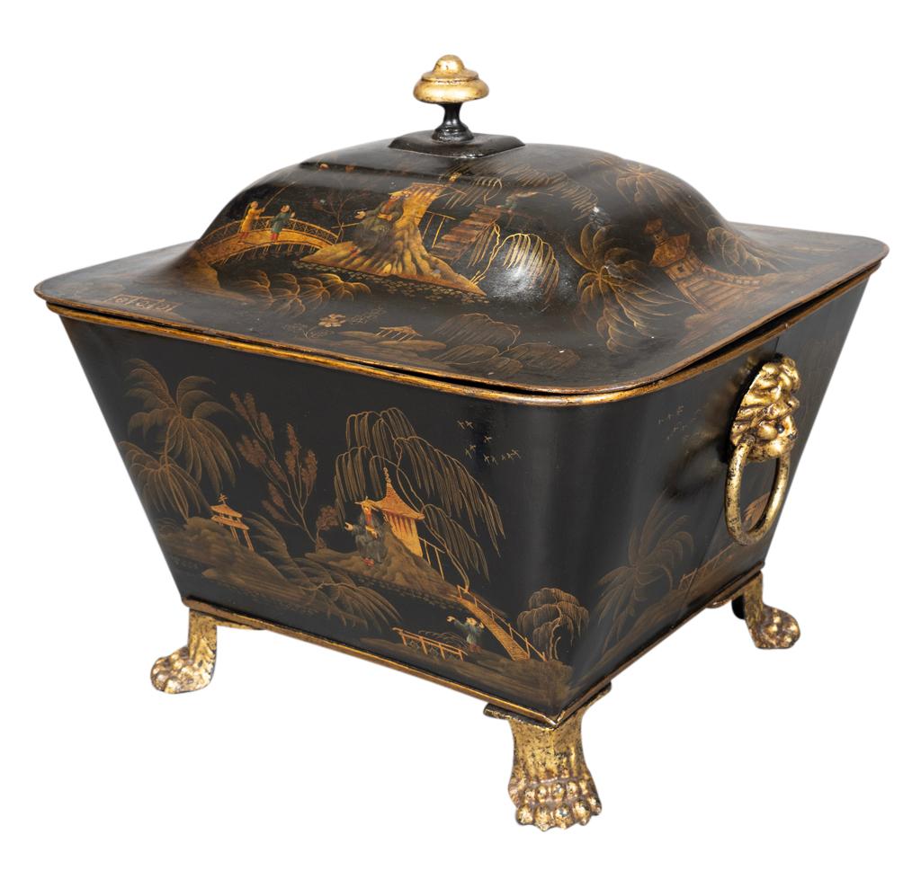 Regency Japanned Tole Coal Bin 3