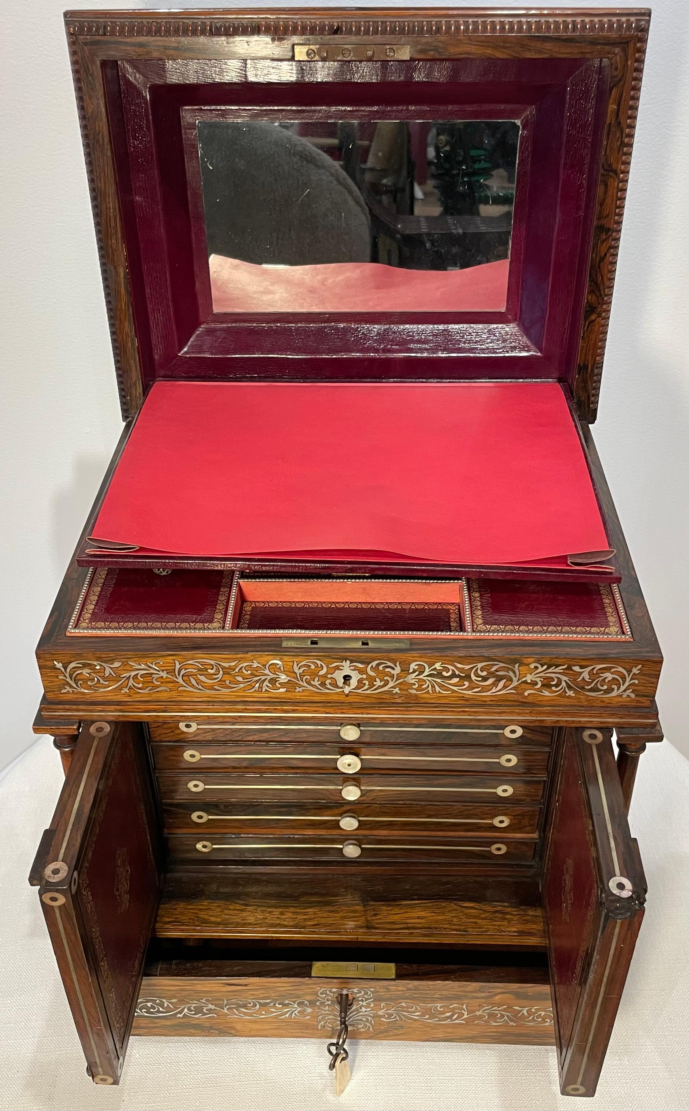 English William IV Classical Walnut Work Box