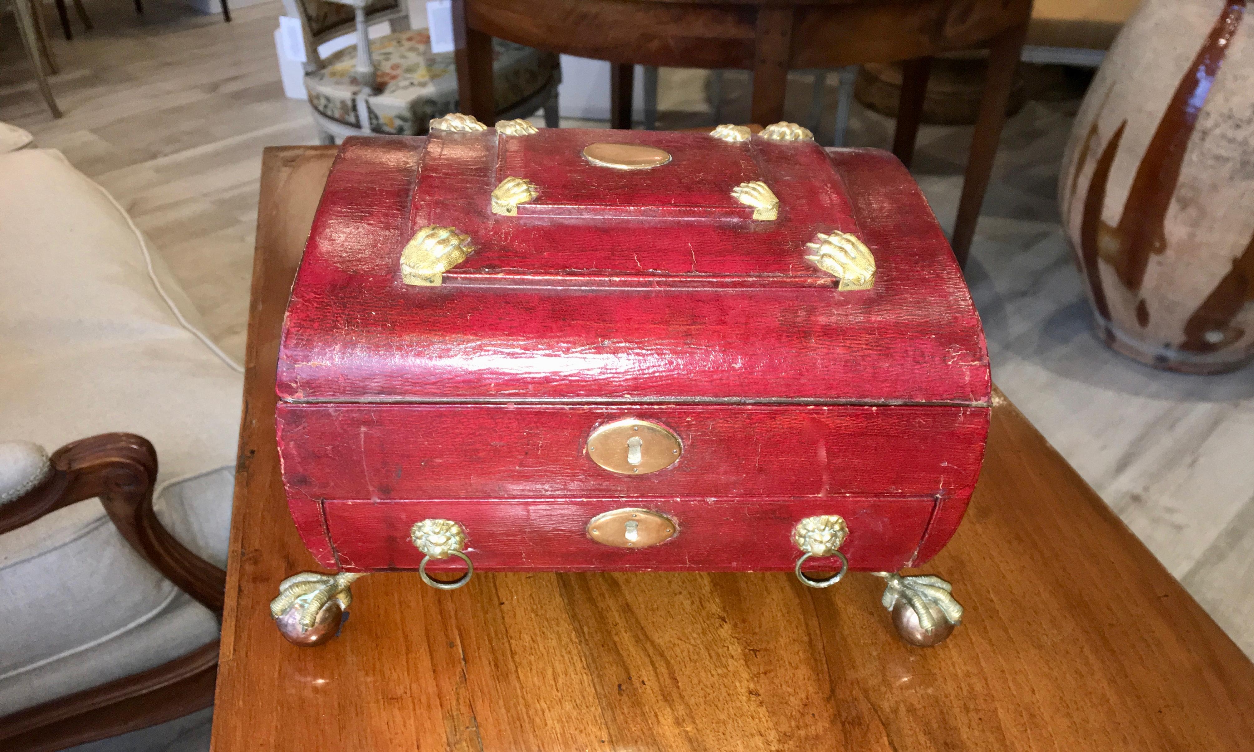 Leather Regency Jewelry Dressing Sewing Box