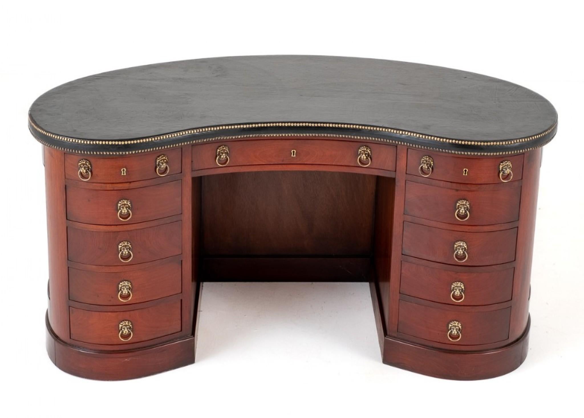Regency Kidney Bean Desk Mahogany Shaped 3