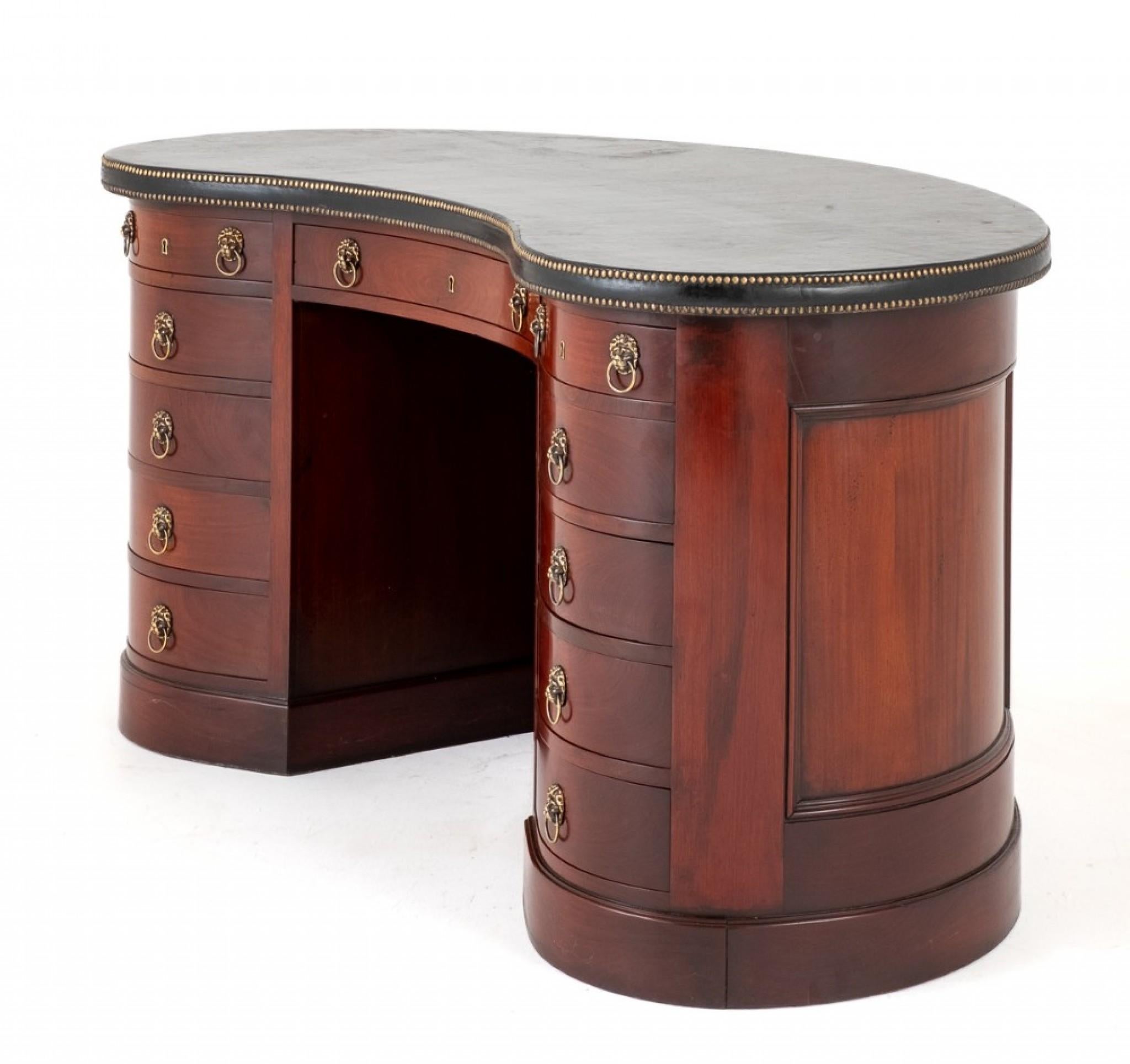 antique kidney shaped desk value