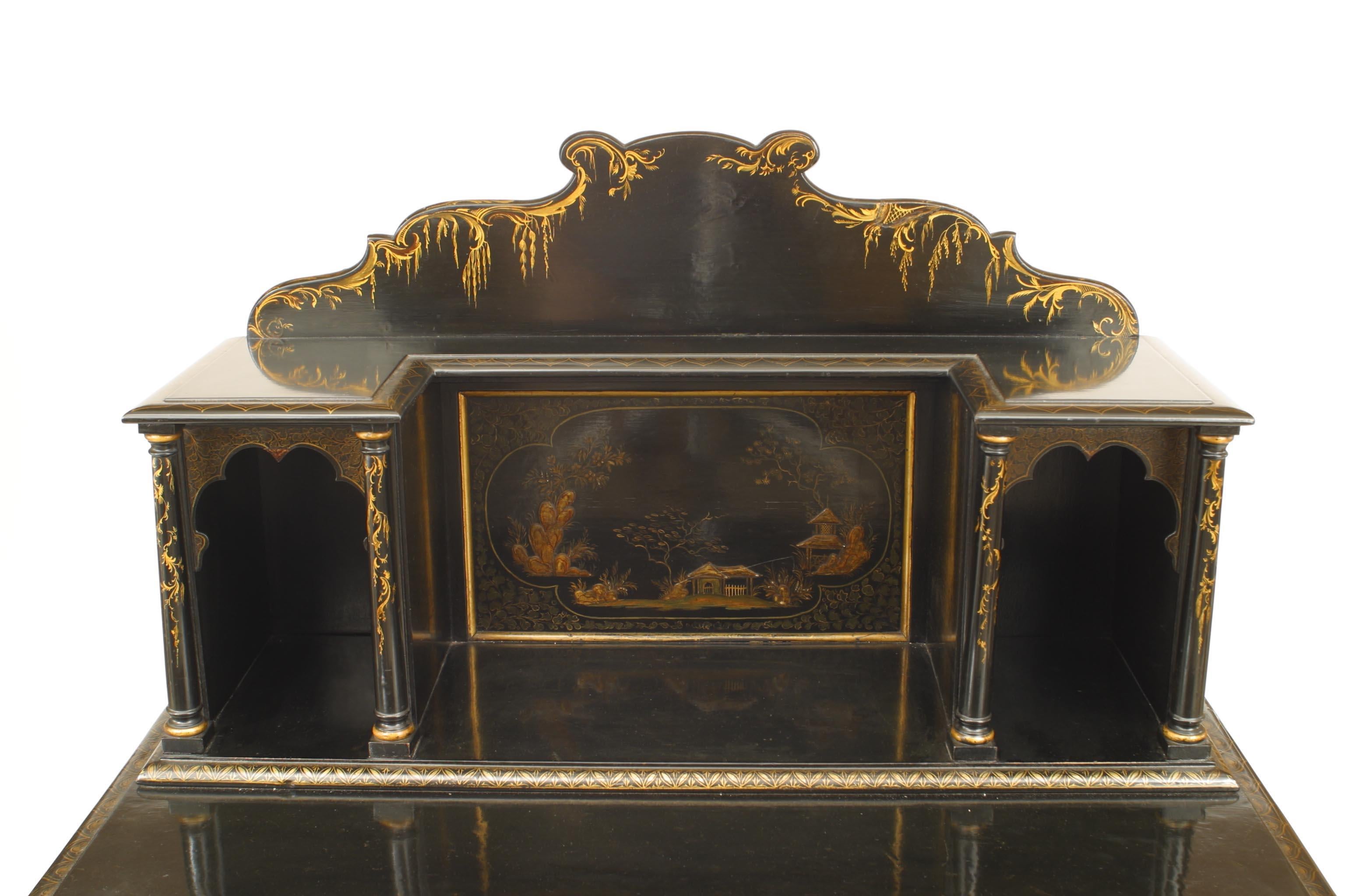 19th Century Regency Lacquered Chinoiserie Sideboard For Sale
