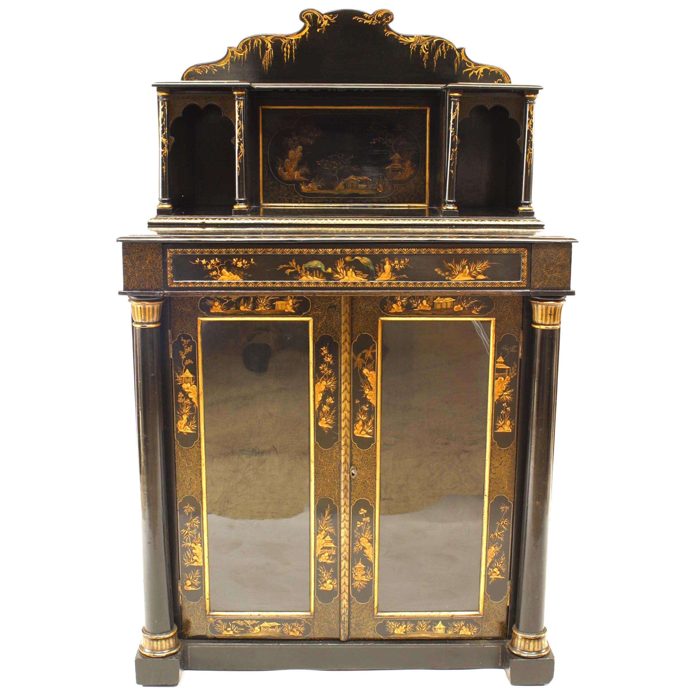 Regency Lacquered Chinoiserie Sideboard