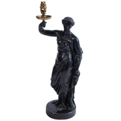 Regency Lamp Base in Ebonized Plaster by Humphrey Hopper