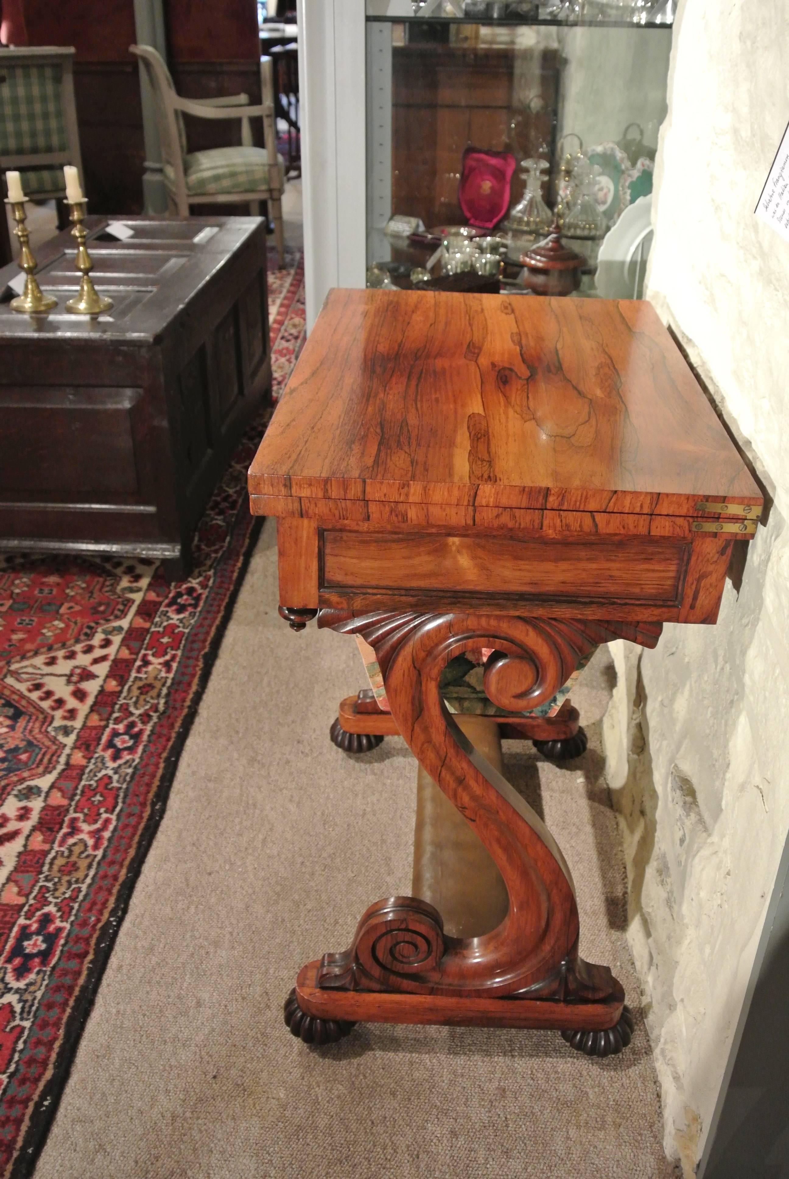 English Regency Lamp Table Sewing Box