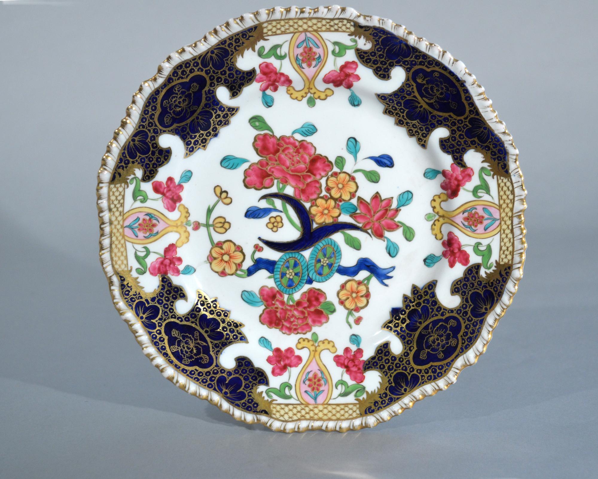 19th Century Regency Large Coalport Porcelain Dessert Service-Thirty Nine Pieces For Sale