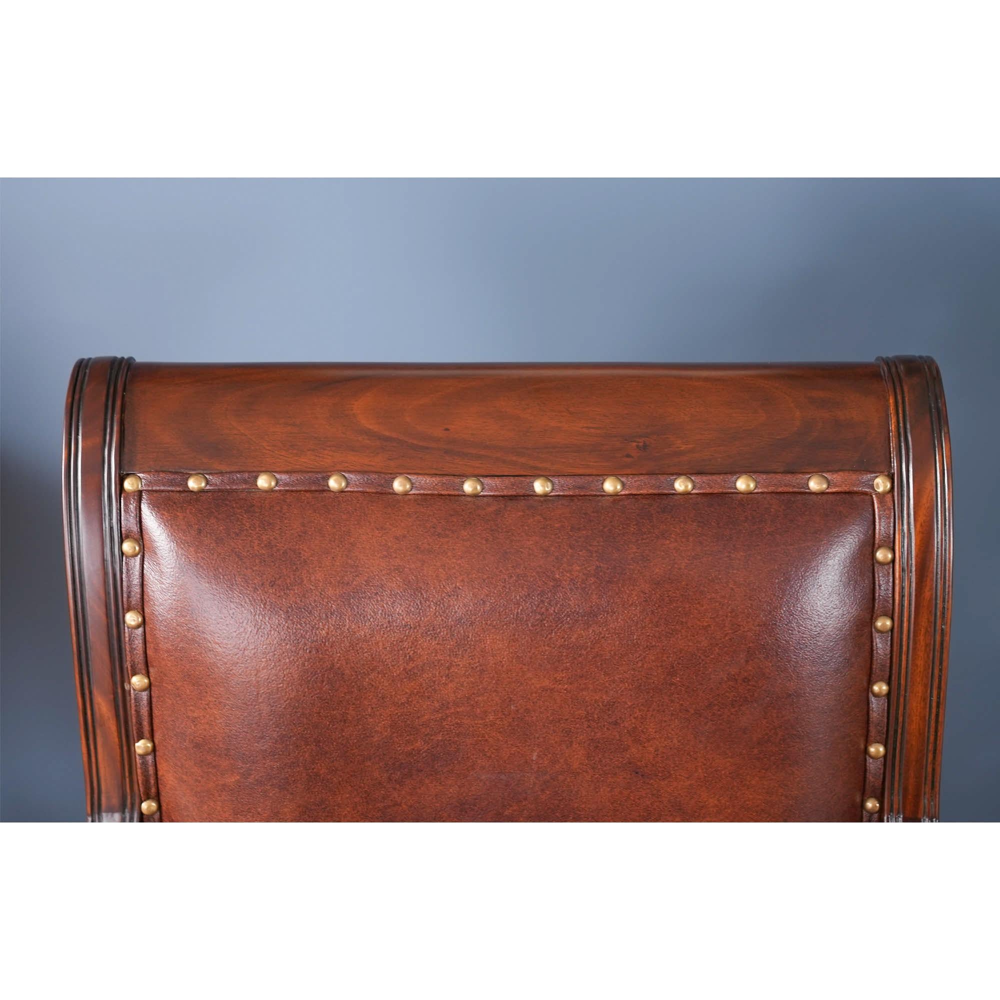 Regency Leather Arm Chair For Sale 4