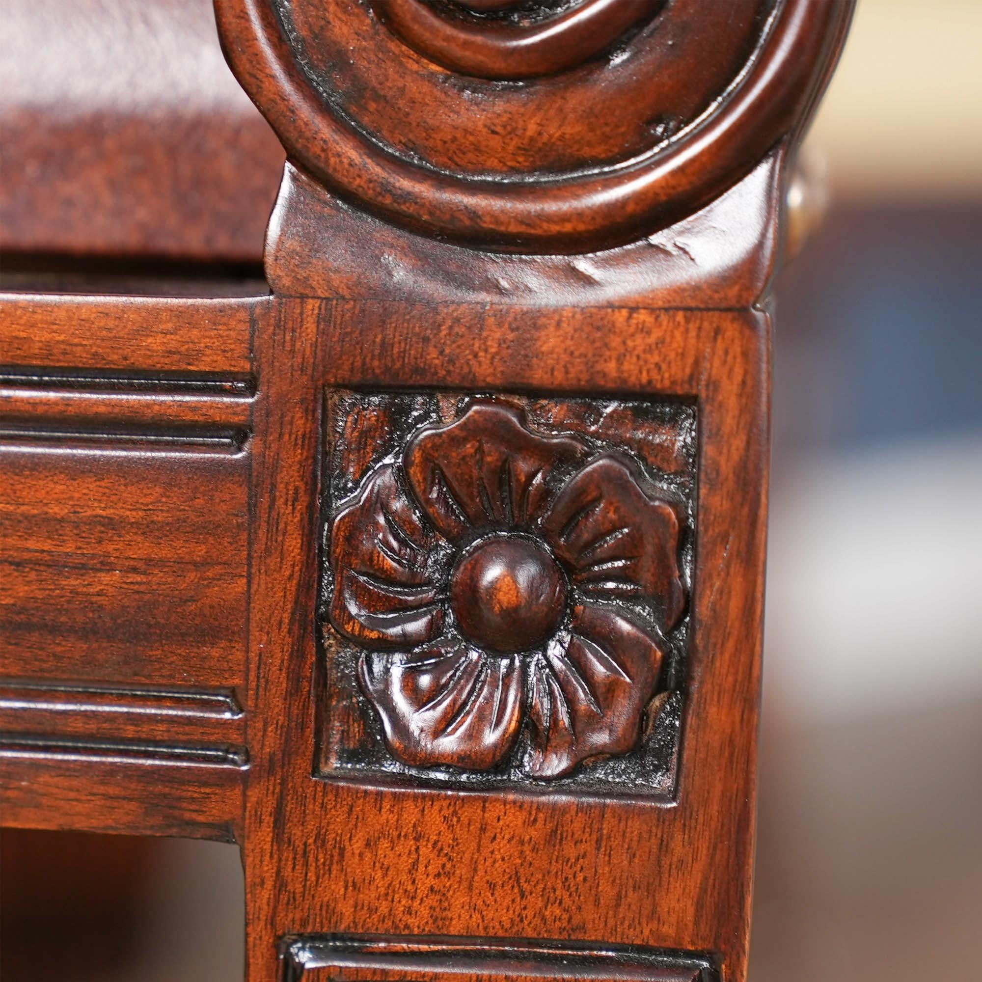 Regency Leather Arm Chair For Sale 7