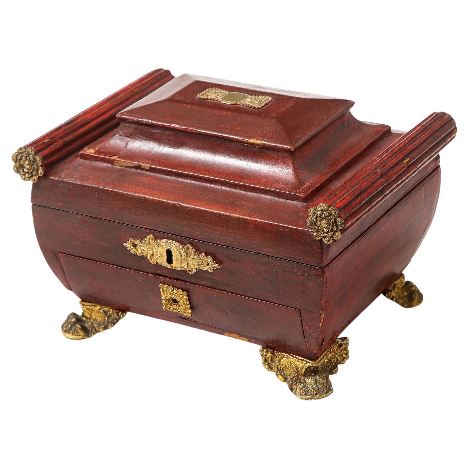 Regency Leather Box For Sale