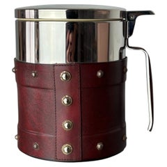 Regency Leather & nails Ice Bucket, Italy, 1970's