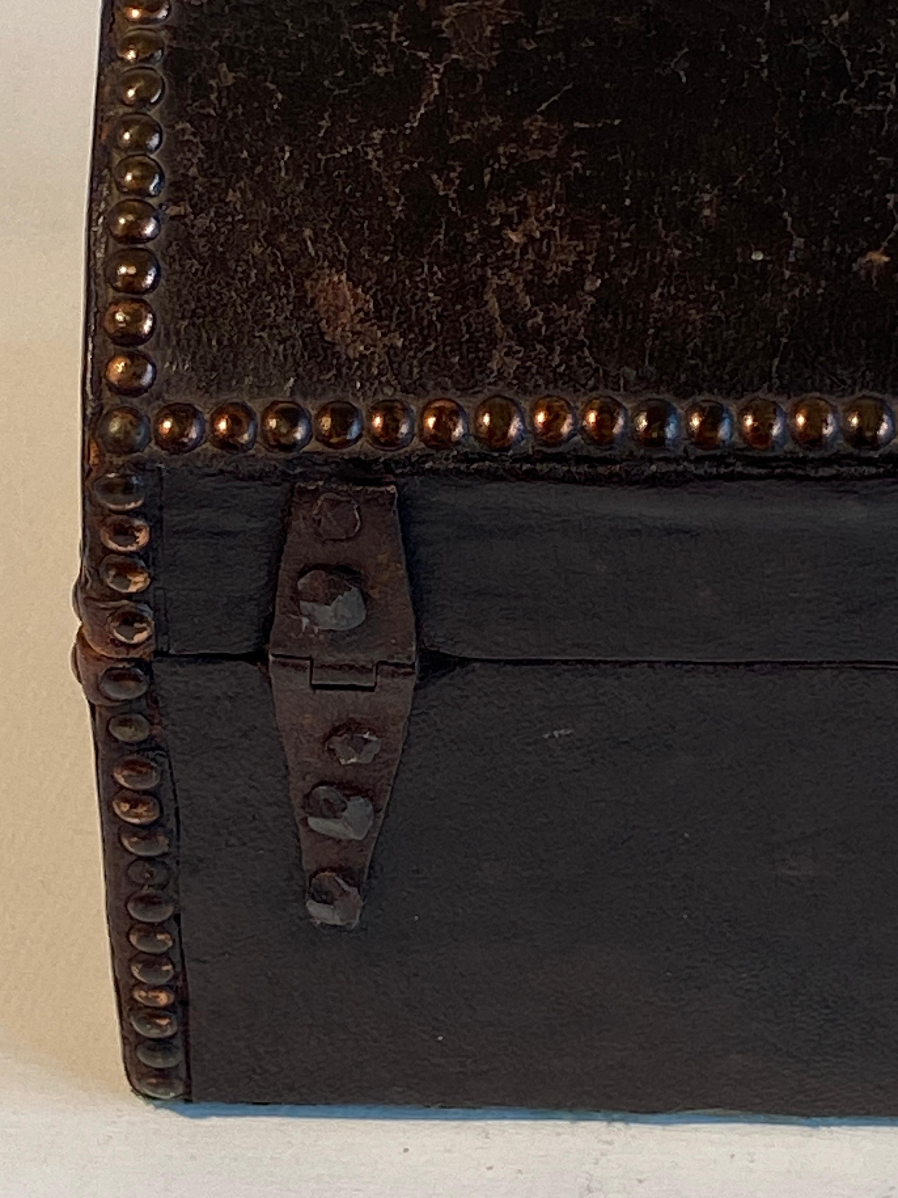 Regency Leather Studded Campaign Case Trunk by Chapple & Sons Initials 