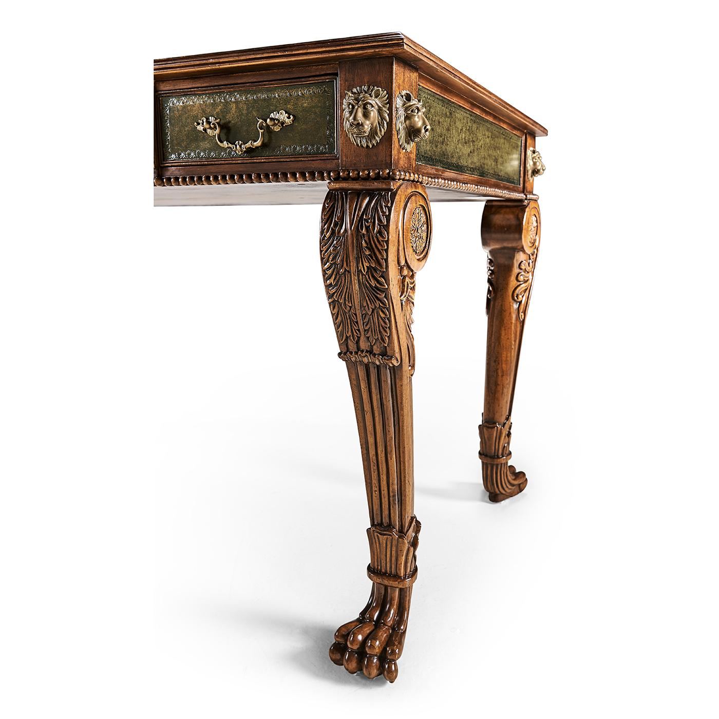 Scrivania Regency con piano in pelle in vendita 5