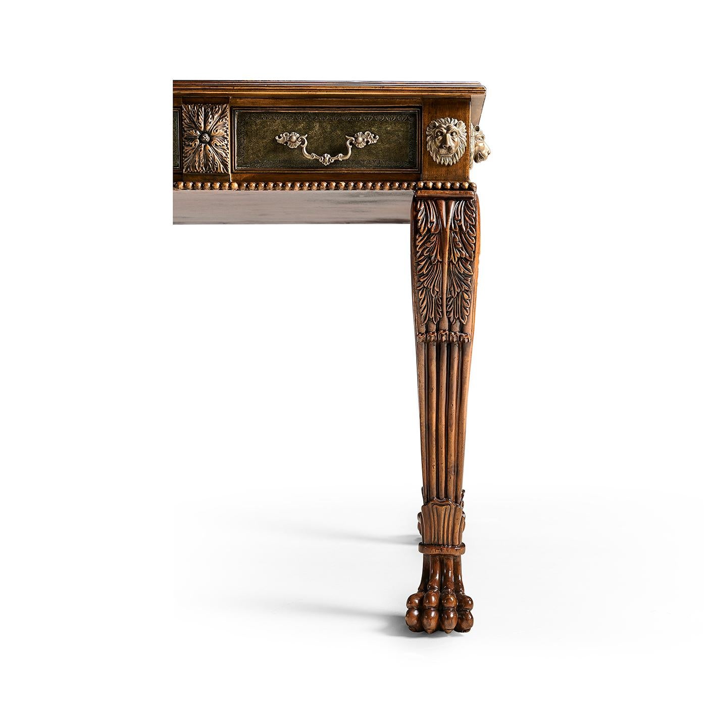 Scrivania Regency con piano in pelle in vendita 6
