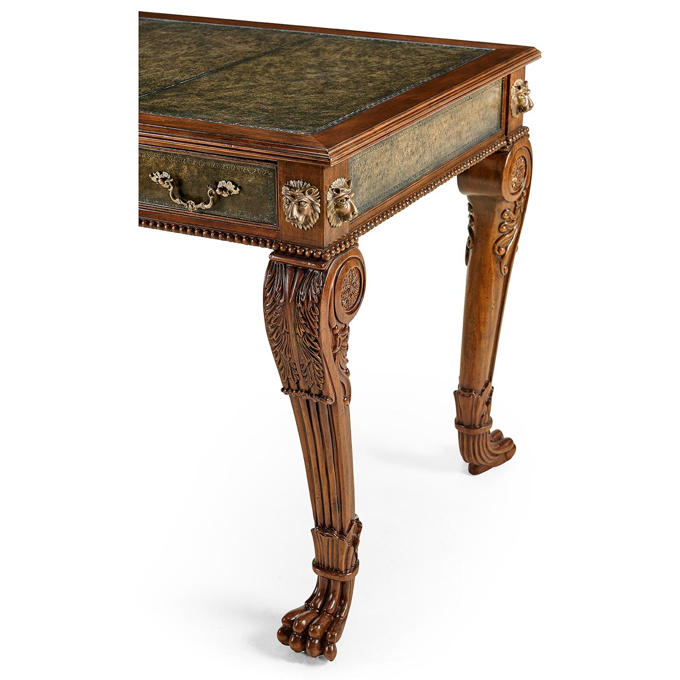 Scrivania Regency con piano in pelle in vendita 3