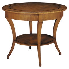Regency Legrand circular lamp table w/ stunning top w/ yew veneer & walnut inlay