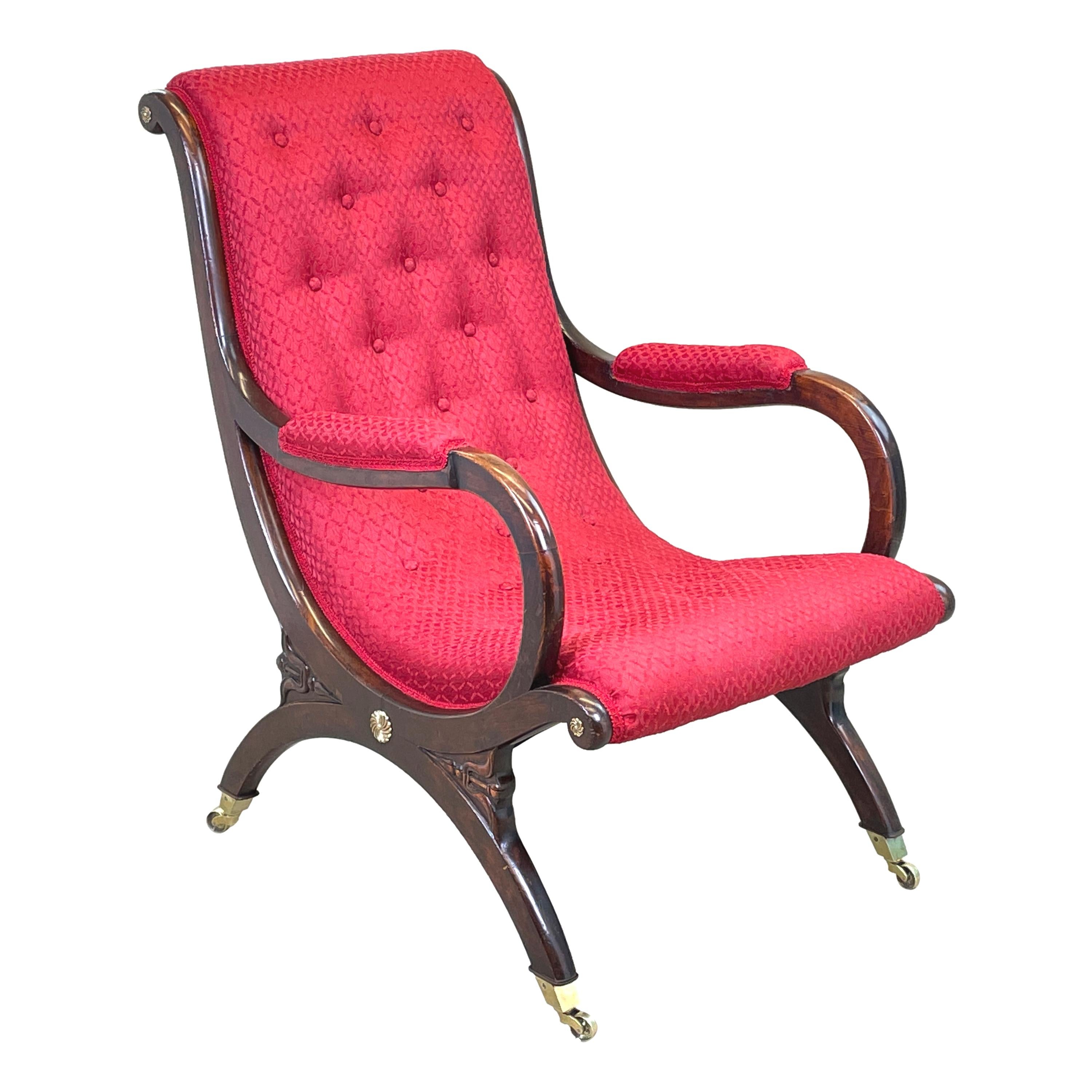 Beech Regency Library Armchair For Sale