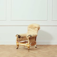 An Exceptional Gilt and White Painted Regency Bergere, attr to Morel & Seddon