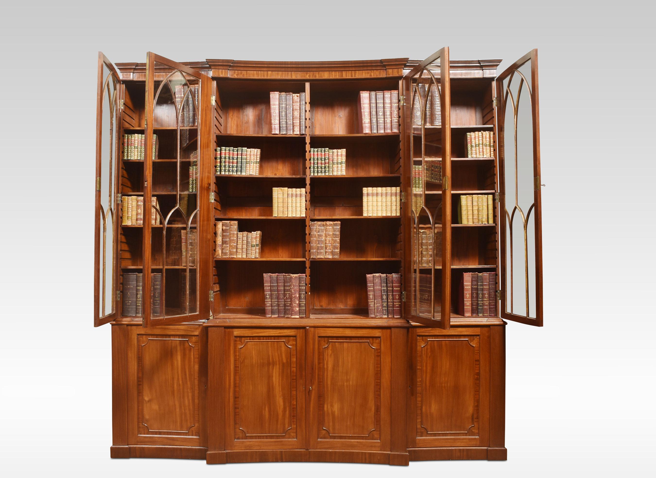 Glass Regency Library Bookcase For Sale