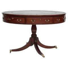 Antique Regency Library Drum Table