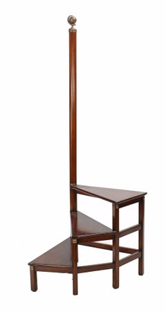 Regency Library Steps Mahogany Spiral Bookcase
