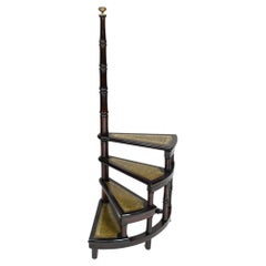 Regency Library Steps Spiral Ladder Mahogany