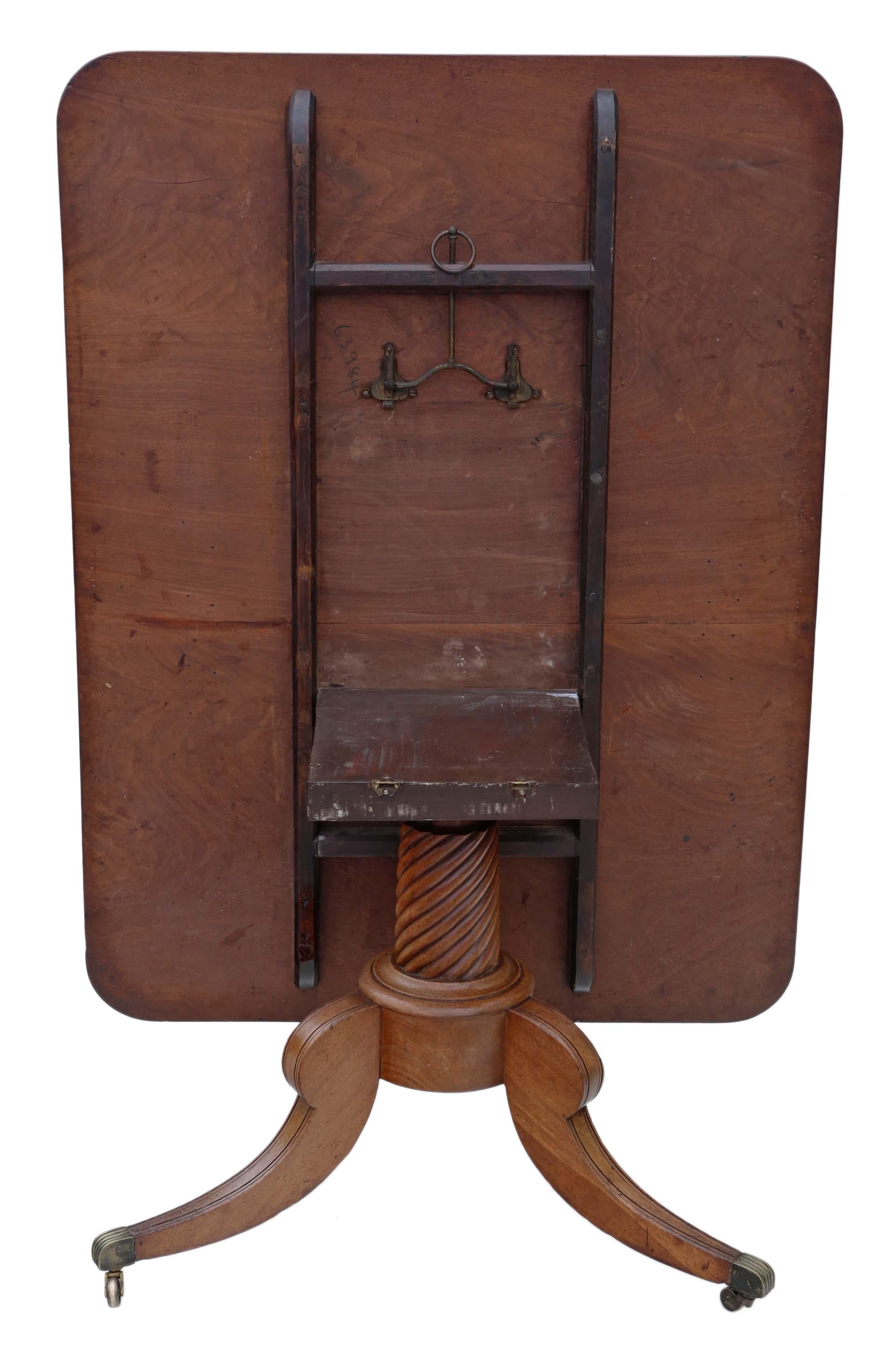 Regency Light Mahogany Loo Breakfast Table Tilt Top 19th Century 6