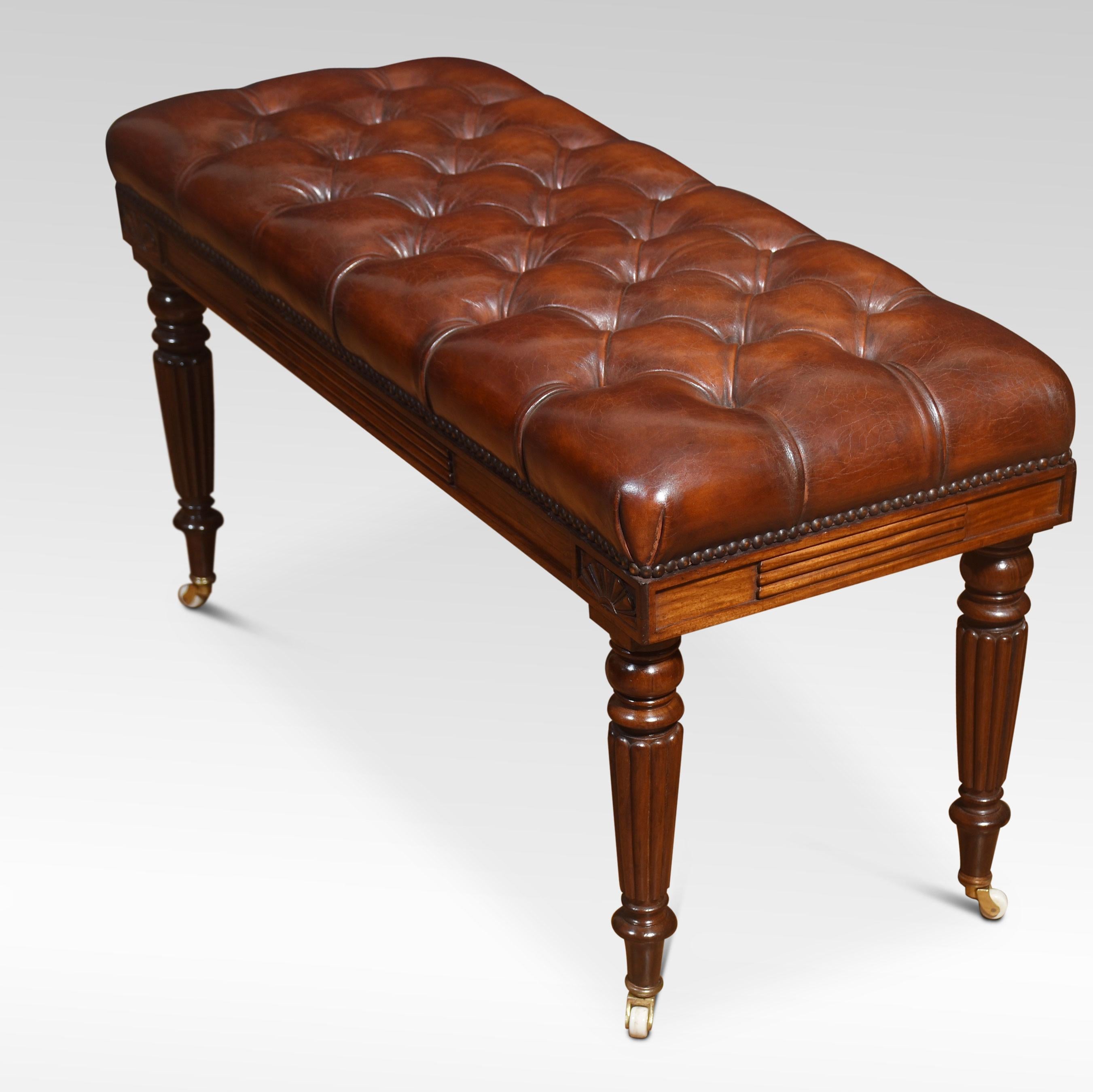 Leather Regency long stool For Sale