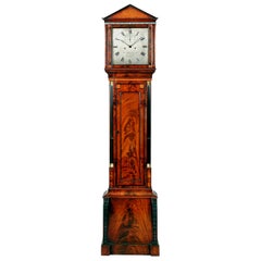 Reloj antiguo de caoba de la Regencia del siglo XIX, de John Barwise de Londres