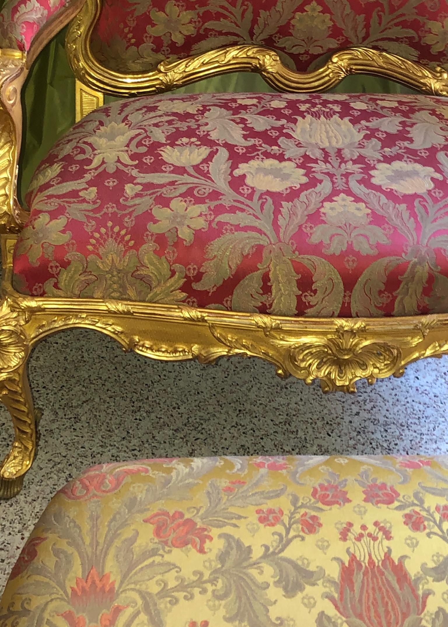Regency Louis XV Style Marquise Chair, Settee For Sale 3